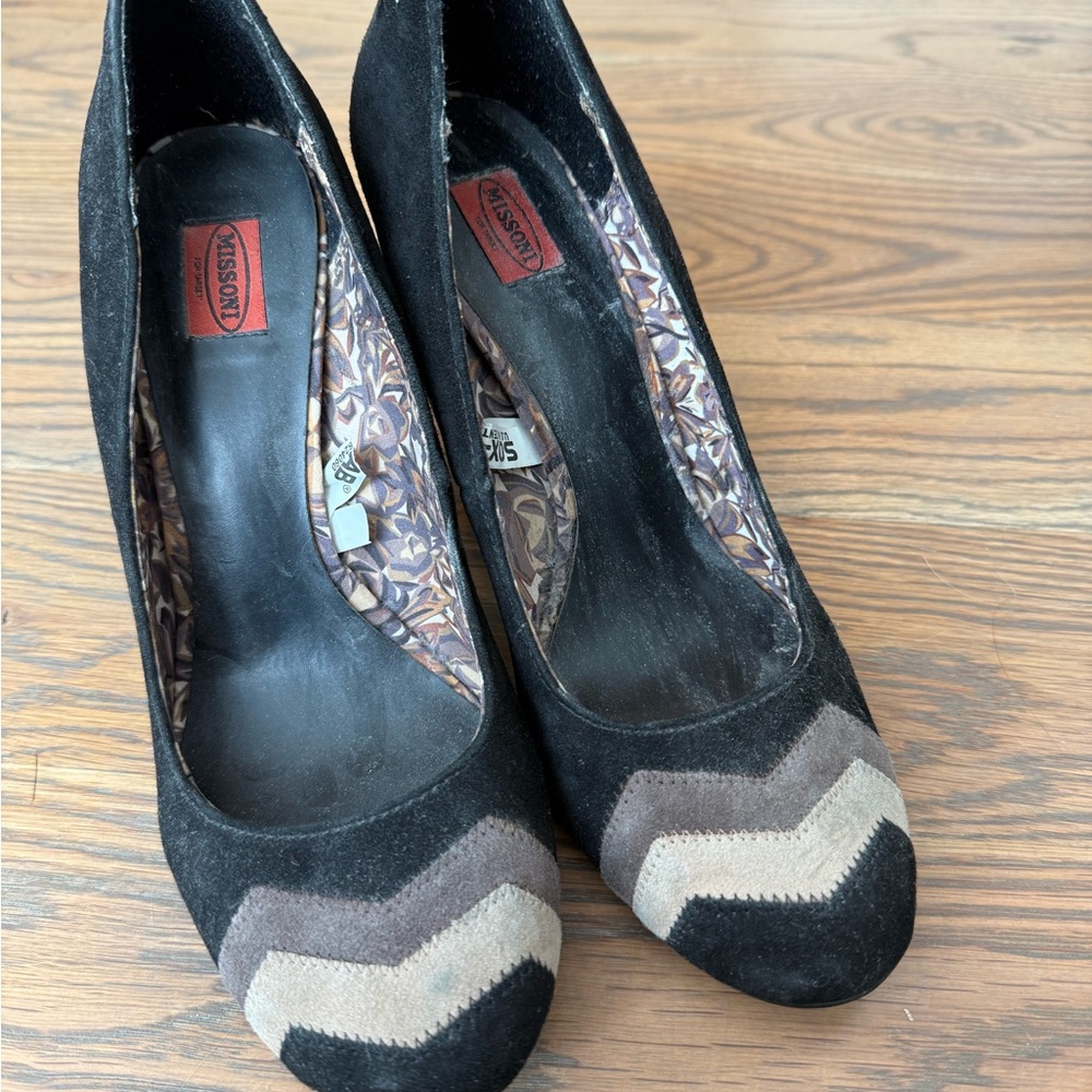 Missoni for Target Black and Brown Chevron Heels